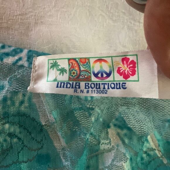 India Boutique Women’s Dress Plus Size Beach Seashells Rhinestones Sleeveless - Picture 7 of 12